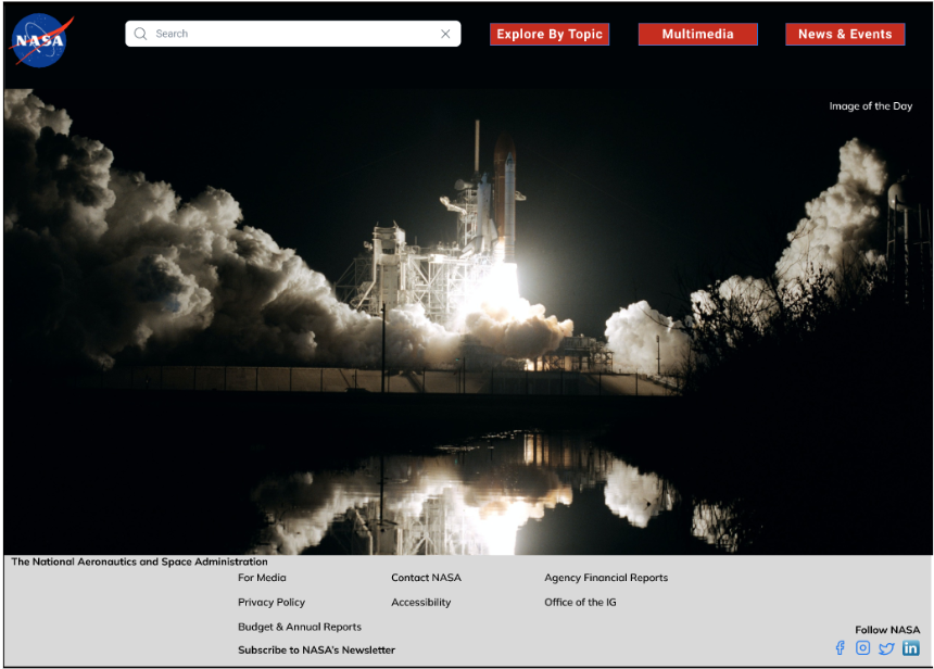 NASA desktop redesign