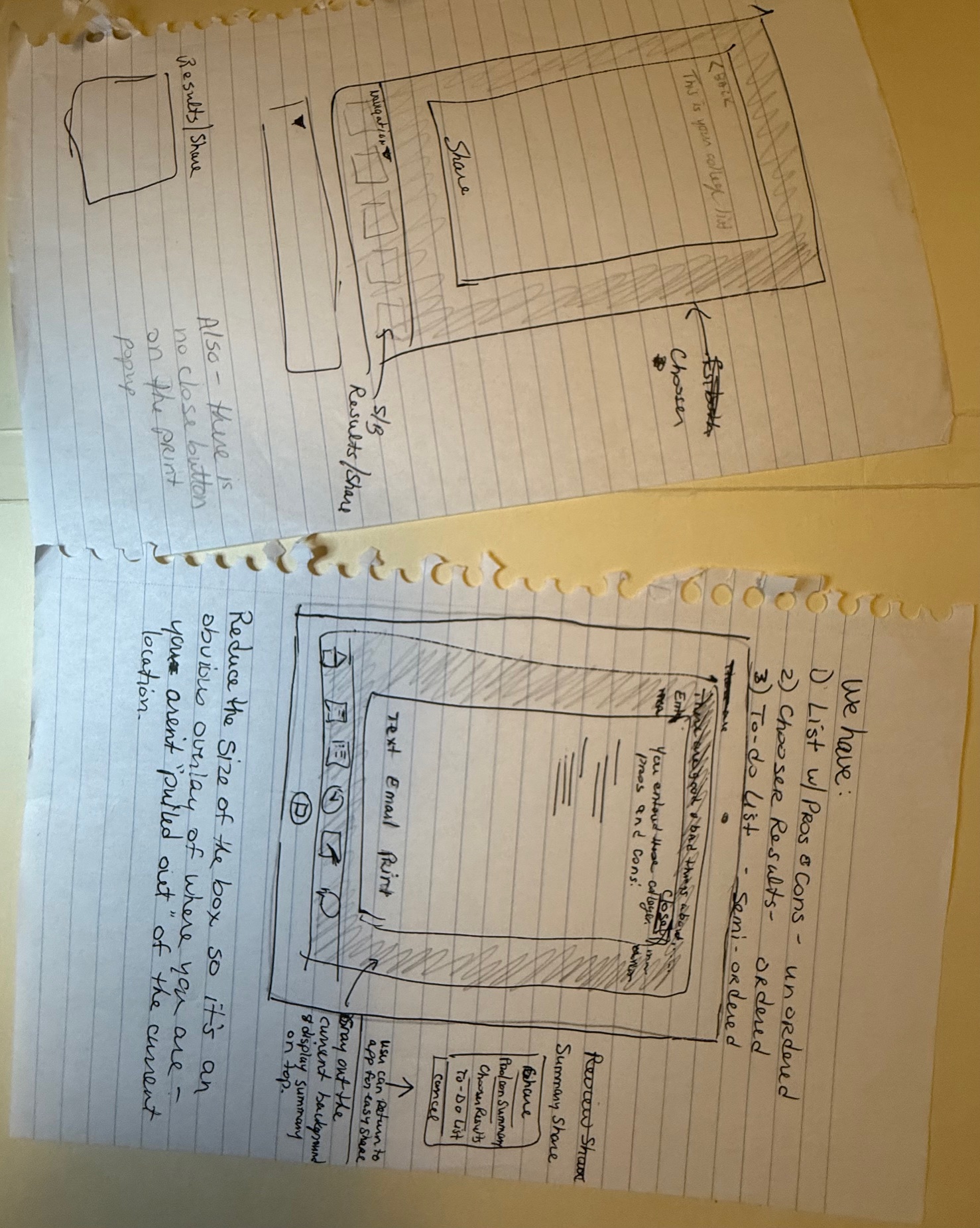 Original paper prototype sketch 2013